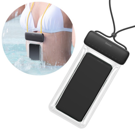 Husa subacvatica telefon Baseus Rezistenta la apa IPX8, Diagonala maxima 7,2 inch, Negru