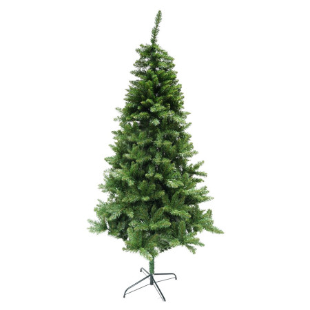 Brad artificial Clasic de Craciun, inaltime 2.1m interior/exterior, diametru 125 cm, 957 ramur, suport metalic inclus, Verde