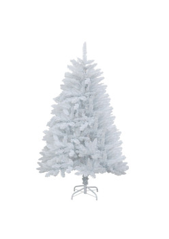 Brad artificial de Craciun ramuri albe 2.1m, 800 ramuri/varfuri, PC, fara iluminare, interior/exterior cu suport inclus
