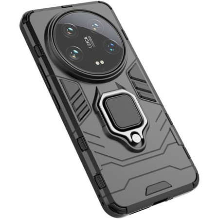 Husa telefon pentru Xiaomi 14 Ultra, Inel Magnetic tip Suport, Negru