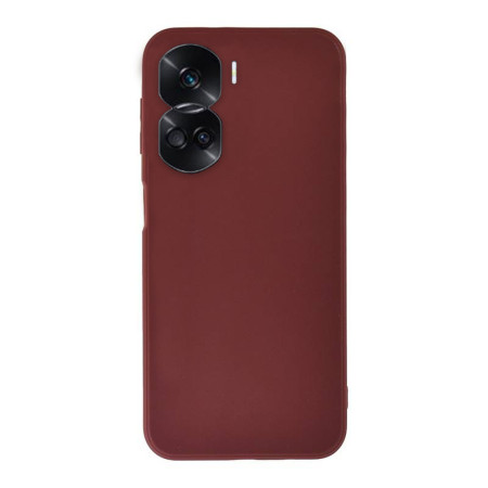 Husa Silicon compatibila Honor 90 Lite 5G, Soft Matt, Protectie Camera Foto, Bordo