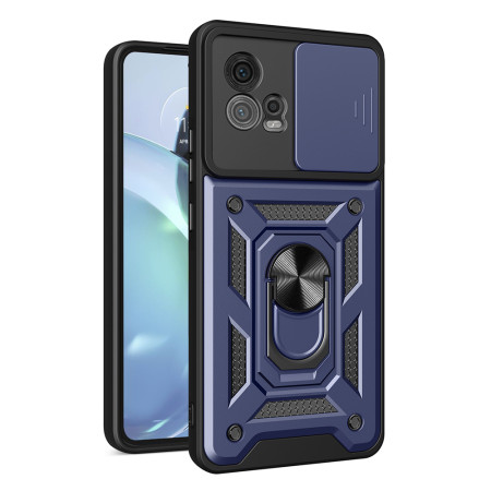 Husa pentru Motorola Moto G72, Slide si Snap, Magnetic Ring, Blue
