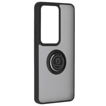 Husa telefon pentru Oppo Reno11 F, Glinth Magnet Auto si Inel Rotativ, Negru