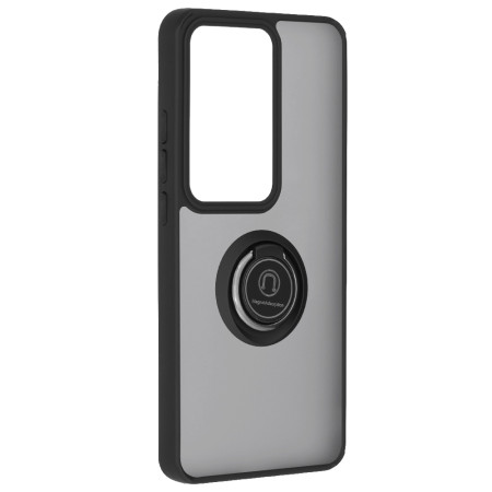 Husa telefon pentru Oppo Reno11 F, Glinth Magnet Auto si Inel Rotativ, Negru