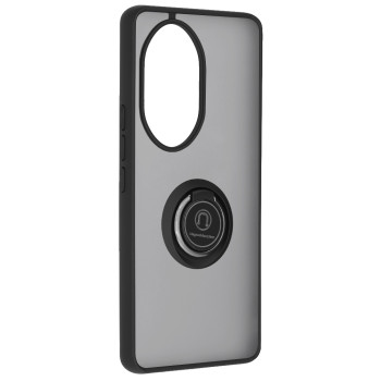 Husa telefon pentru Honor 100 Pro, Glinth Magnet Auto si Inel Rotativ, Negru