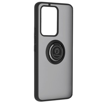 Husa telefon pentru Honor 100, Glinth Magnet Auto si Inel Rotativ, Negru