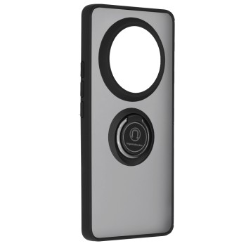 Husa pentru Realme 12 Pro / 12 Pro+, Glinth Magnet Auto si Inel Rotativ, Negru