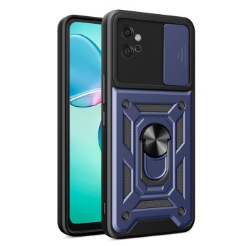 Husa pentru Motorola Moto G32, Slide si Snap, Magnetic Ring, Blue