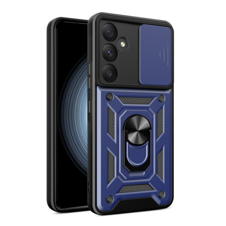Husa pentru Samsung Galaxy A55 5G, Slide si Snap, Magnetic Ring, Blue