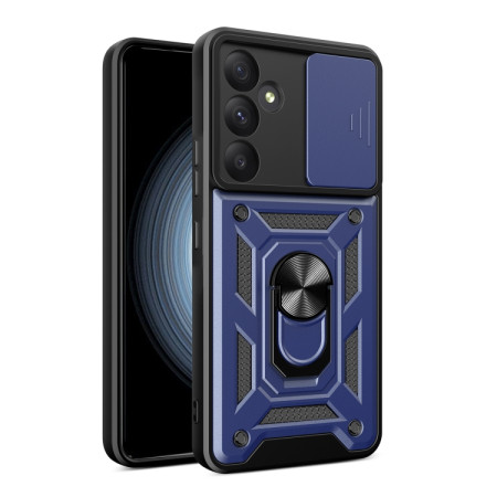 Husa pentru Samsung Galaxy A35 5G, Slide si Snap, Magnetic Ring, Blue