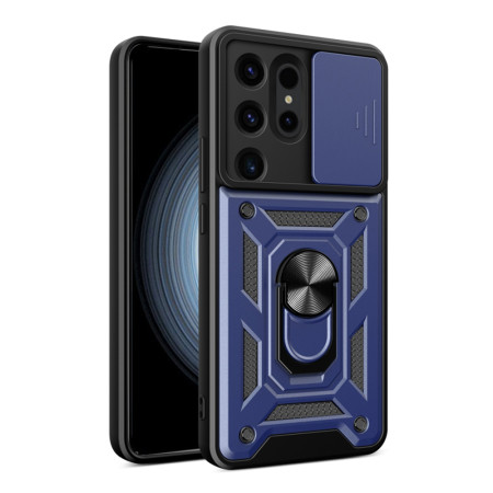 Husa pentru Samsung Galaxy S24 Ultra, Slide si Snap, Magnetic Ring, Blue