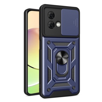 Husa pentru Motorola Moto G84, Slide si Snap, Magnetic Ring, Blue