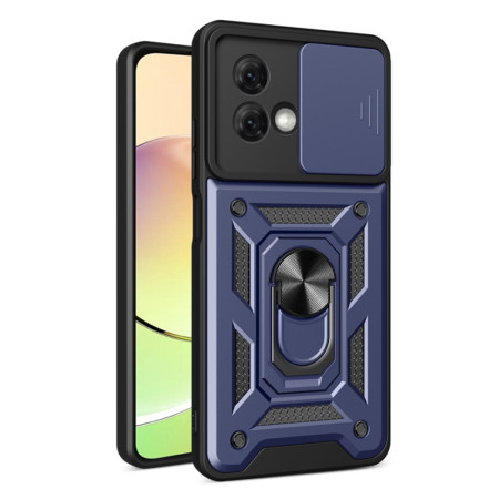 Husa pentru Motorola Moto G84, Slide si Snap, Magnetic Ring, Blue