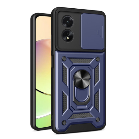 Husa pentru Oppo A38 / A18, Slide si Snap, Magnetic Ring, Blue