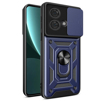 Husa pentru Motorola Edge 40 Neo, Slide si Snap, Magnetic Ring, Blue