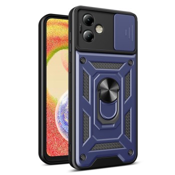 Husa pentru Motorola Moto G14, Slide si Snap, Magnetic Ring, Blue