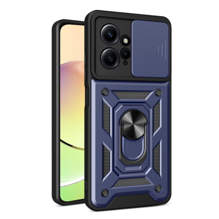 Husa pentru Xiaomi Redmi 12 4G / 12 5G, Slide si Snap, Magnetic Ring, Blue
