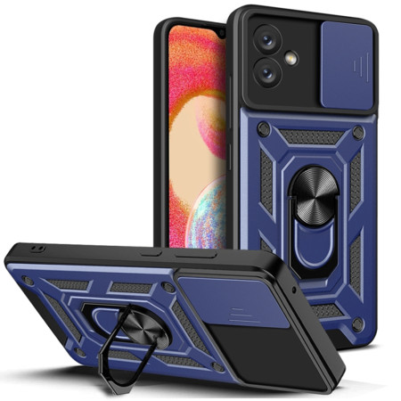 Husa pentru Samsung Galaxy A04e / M04, Slide si Snap, Magnetic Ring, Blue