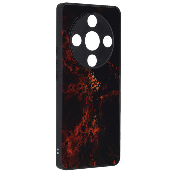 Husa pentru Honor Magic 6 Lite, Tech Glass, Glaze, Red Nebula