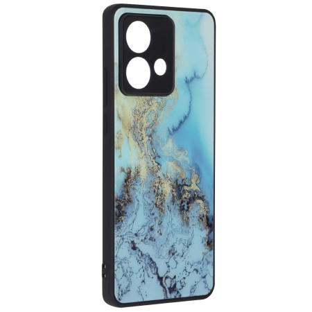 Husa pentru Motorola Edge 40 Neo, Tech Glass, Glaze, Blue Ocean