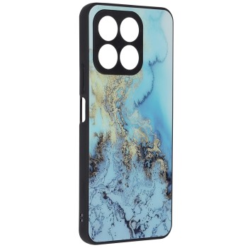 Husa pentru Honor X8a, Tech Glass, Glaze, Blue Ocean