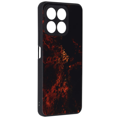 Husa pentru Honor X8a, Tech Glass, Glaze, Red Nebula