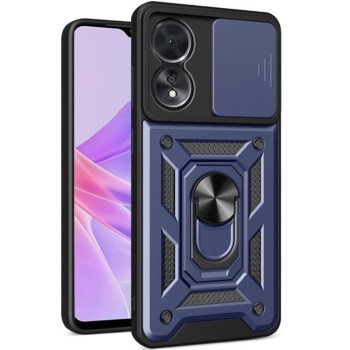 Husa pentru Oppo A58 5G / A78 5G, Slide si Snap, Magnetic Ring, Blue