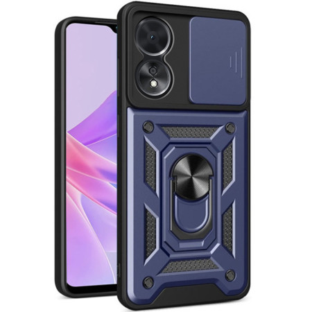 Husa pentru Oppo A58 5G / A78 5G, Slide si Snap, Magnetic Ring, Blue