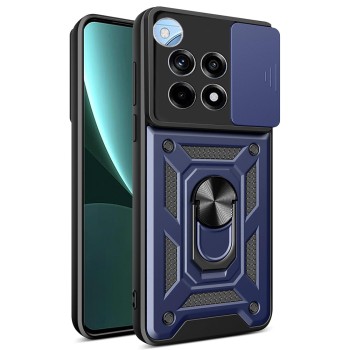 Husa pentru OnePlus 12R, Slide si Snap, Magnetic Ring, Blue