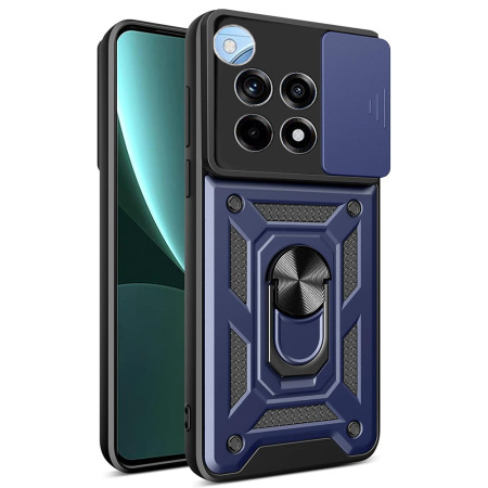 Husa pentru OnePlus 12R, Slide si Snap, Magnetic Ring, Blue