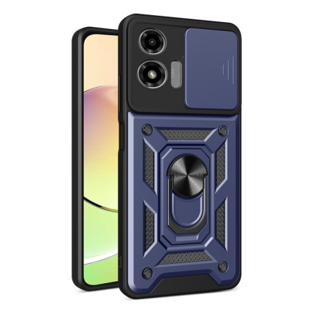 Husa pentru Motorola Moto G04 / Moto G24, Slide si Snap, Magnetic Ring, Blue
