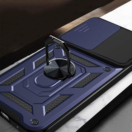 Husa pentru Xiaomi Redmi Note 13 Pro 5G / Poco X6, Slide si Snap, Magnetic Ring, Blue