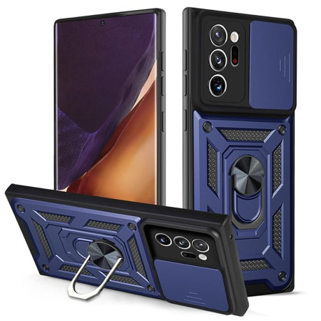 Husa pentru Samsung Galaxy Note 20 Ultra, Slide si Snap, Magnetic Ring, Blue