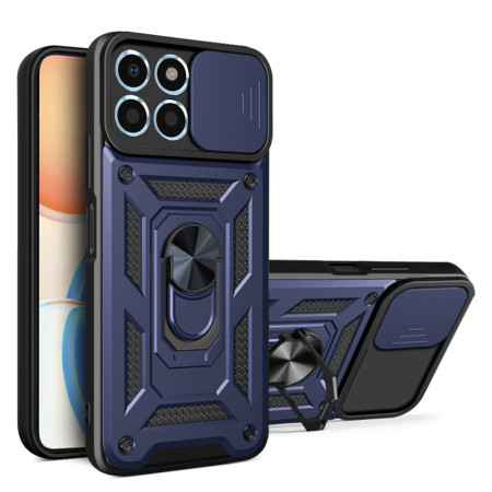 Husa pentru Honor X6a, Slide si Snap, Magnetic Ring, Blue