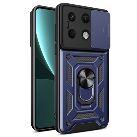 Husa pentru Xiaomi Redmi Note 13 5G, Slide si Snap, Magnetic Ring, Blue
