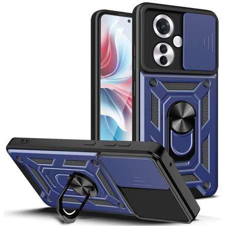 Husa pentru Oppo Reno11 F, Magnetic Ring, CamShield, Blue