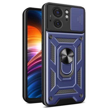 Husa pentru Motorola Edge 40 / Edge (2023), Slide si Snap, Magnetic Ring, Blue