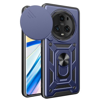 Husa pentru Honor Magic 5 Pro, Slide si Snap, Magnetic Ring, Blue