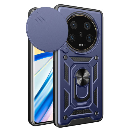Husa pentru Xiaomi 13 Ultra, Slide si Snap, Magnetic Ring, Blue