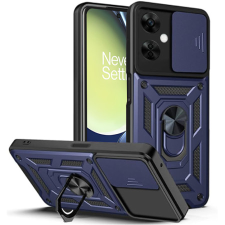 Husa pentru OnePlus Nord CE 3 Lite, Slide si Snap, Magnetic Ring, Blue
