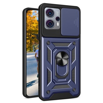 Husa pentru Motorola Moto G13 / G23 / G53, Slide si Snap, Magnetic Ring, Blue