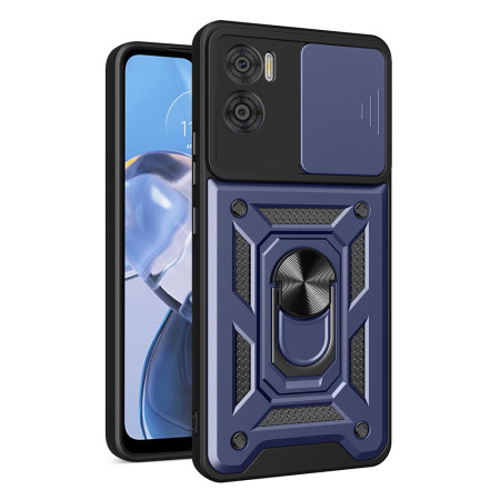 Husa pentru Motorola Moto E22 / Moto E22i, Slide si Snap, Magnetic Ring, Blue