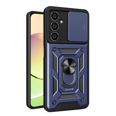 Husa pentru Samsung Galaxy M55, CamShield Protectie Camera, Inel Magnetic, Slide si Snap, Blue