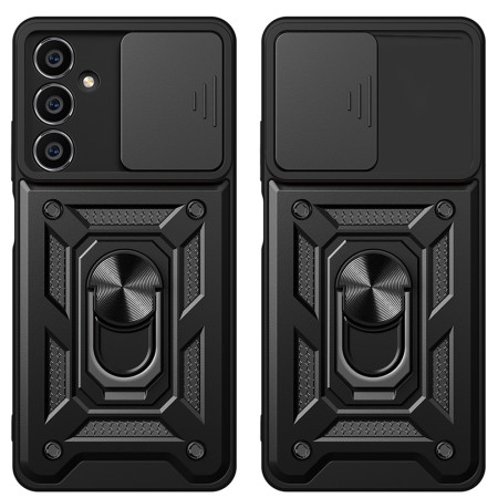 Husa pentru Samsung Galaxy M55, CamShield Protectie Camera, Inel Magnetic, Slide si Snap, Negru
