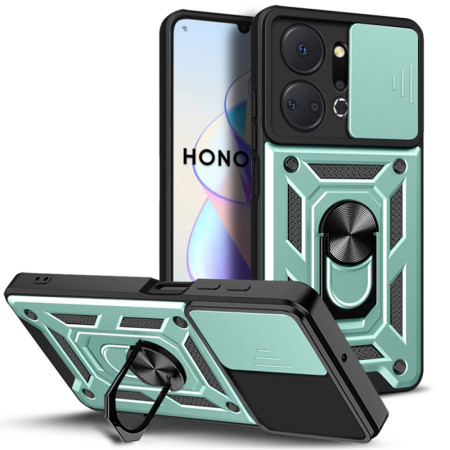 Husa pentru Honor X7a, CamShield Protectie Camera, Inel Magnetic, Slide si Snap, Green