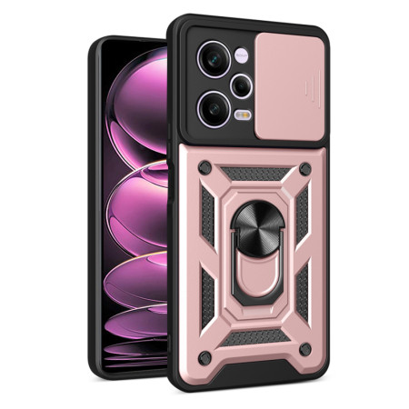 Husa pentru Xiaomi Redmi Note 12 Pro 5G / Poco X5 Pro, CamShield Protectie Camera, Inel Magnetic, Slide si Snap, Rose Gold