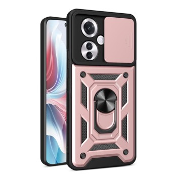 Husa pentru Oppo Reno 11 F, CamShield Protectie Camera, Inel Magnetic, Slide si Snap, Rose Gold