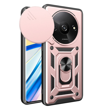 Husa pentru Xiaomi Redmi A3, CamShield Protectie Camera, Inel Magnetic, Slide si Snap, Rose Gold