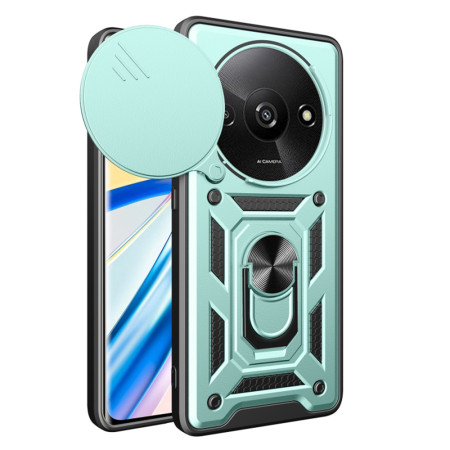 Husa pentru Xiaomi Redmi A3, CamShield Protectie Camera, Inel Magnetic, Slide si Snap, Green