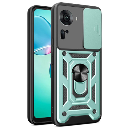 Husa pentru Oppo Reno 11, CamShield Protectie Camera, Inel Magnetic, Slide si Snap, Green